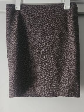 H&M Dark Brown Textured Pencil Skirt